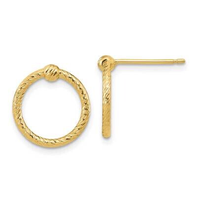 Diamond-Cut Twisted Circle Post Earrings 14k Gold Polished TF1989, MPN: TF1989, 191101785405