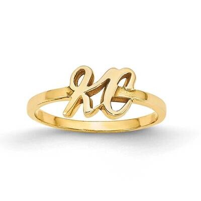 Initial Script or Block Font Ring 10k Gold Laser Polished 10XNR75Y, MPN: 10XNR75Y, 886774566238