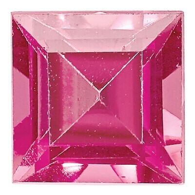 Pink Tourmaline 4mm Square Step Cut AA Quality Gemstone PT-0400-SQS-AA, MPN: PT-0400-SQS-AA,