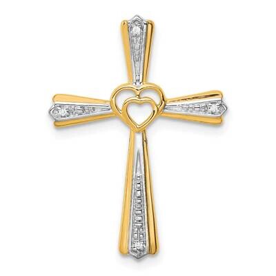 Diamond Cross Pendant 14k Gold Rhodium PM4995-001-YA, MPN: PM4995-001-YA, 883957475103
