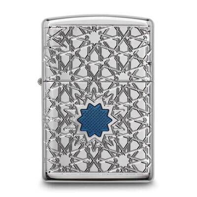 Zippo Armor High Polish Chrome with Epoxy Star Pattern Lighter GM25916, MPN: GM25916, 191693132342