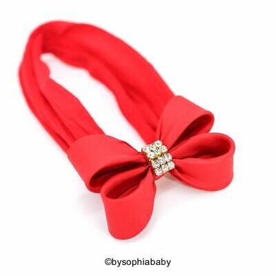 Baby Headband Headwrap Red Bow Headband Christmas Headband Red Baby Bow Newborn Headband Baby Red H…