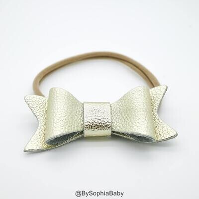Baby Headband Gold Leather Bow Baby Leather Bow Headband Leather Bow Baby Leather Hair Bow 123, MPN…