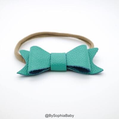 Baby Headband Teal Leather Bow Purple Baby Leather Bow Headband Leather Bow Baby Leather Hair Bow 1…