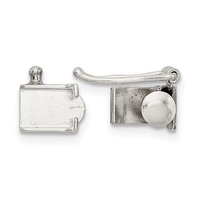 7.1 x 5.1mm Push Button Box Clasp Sterling Silver SS3624, MPN: SS3624,