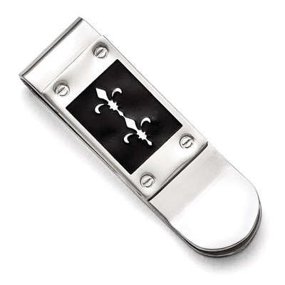 Polished Enameled Fleur de Lis Money Clip - Stainless Steel SRM157 by Chisel, MPN: SRM157, 88677496…