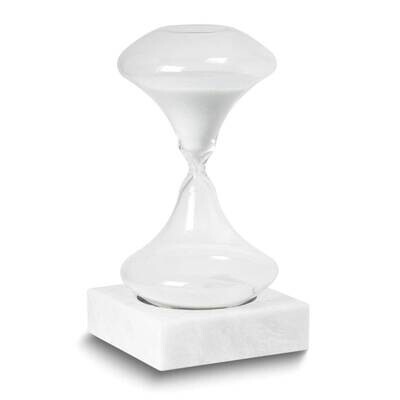 White Sand with Hand Blown-Glass and Marble Base 45 Min Sand Timer GM24152WTB, MPN: GM24152WTB, 797…