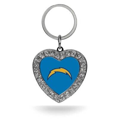 NFL LA Chargers Rhinestone Heart Key Ring GC7946, MPN: GC7946, 94746940164
