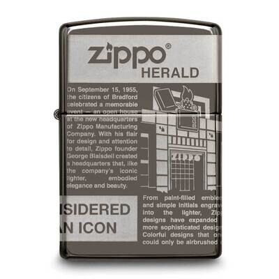 Zippo Newsprint Design Black Ice Lighter GM25924, MPN: GM25924, 191693114508