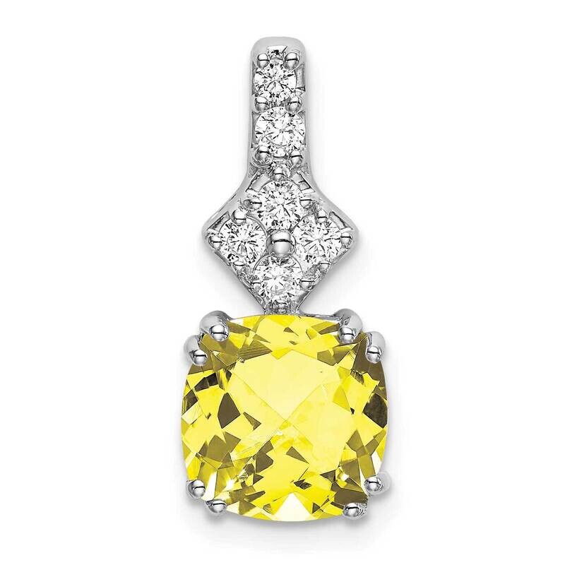 Created Yellow Sapphire Pendant 14k White Gold Lab Grown Diamond PM7515-CYS-020-WLG, MPN: PM7515-CY…