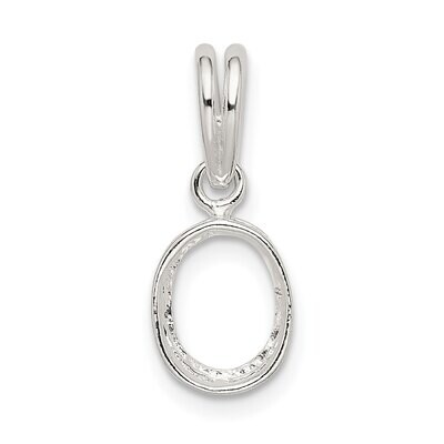 Oval 5 x 3mm Back Set Loose Bail Pendant Setting Sterling Silver SS3252, MPN: SS3252,