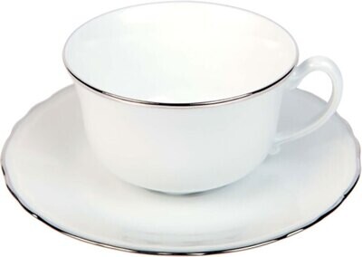 Deshoulieres Colbert White Platinum Filet Tea Cup TT-CO3188, MPN: TT-CO3188, 3104361364980