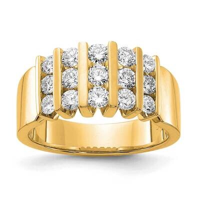 1Ctw Lab Grown Diamond Band Rd 6-.052Ct, 6-.07Ct, 3-.09Ct Dia:Lg 14k Gold RM7486-100-7YLG, MPN: RM7…