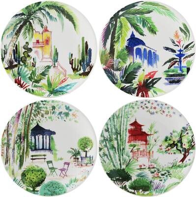Gien Jardins Extraordinaires Canape Plates Assorted 1825B4BX01, MPN: 1825B4BX01, 840769037738