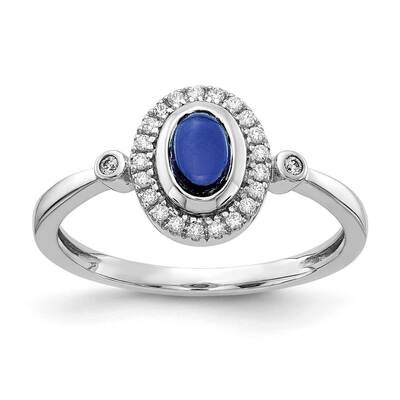 Cabochon Sapphire Ring 14k White Gold Diamond RM4036-SA-050-WA, MPN: RM4036-SA-050-WA, 883957311883