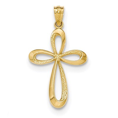 Ribbon Cross Pendant 14k Gold Polished K5471, MPN: K5471, 191101363672