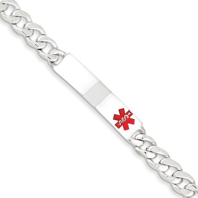 8.5 Inch Medical Curb Link ID Bracelet Sterling Silver Polished XSM169-8.5, MPN: XSM169-8.5, 883957…