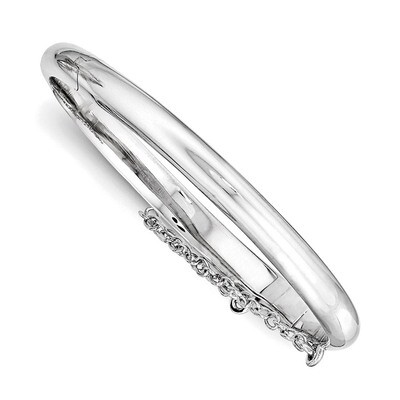 Safety Hinged Child&#39;S Bangle Sterling Silver Rhodium-Plated Polished QB777, MPN: QB777, 191101389191