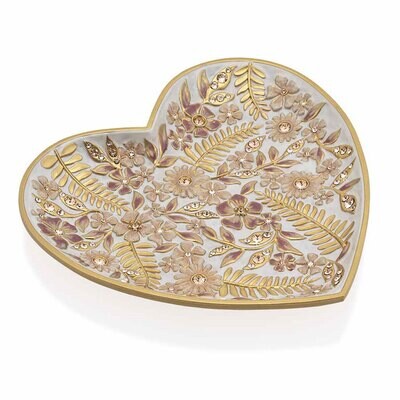 Jay Strongwater Aria Floral Heart Trinket Tray SDH6610-281, MPN: SDH6610-281, 848510023825