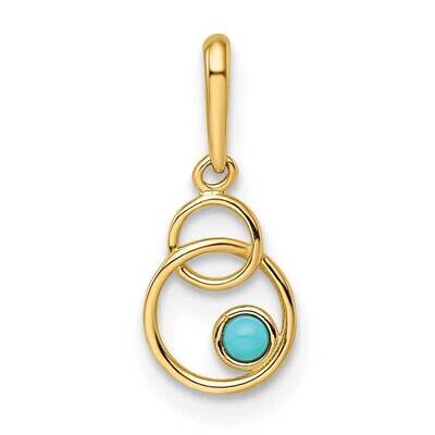 Synthetic Turquoise Circle Pendant 14k Gold XP5306BTQ, MPN: XP5306BTQ,