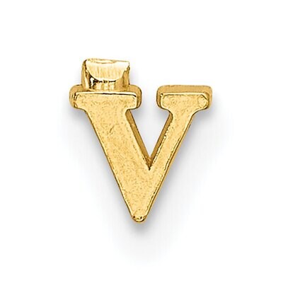 Casted Letter V 14k Yellow Gold YG2219V, MPN: YG2219V,