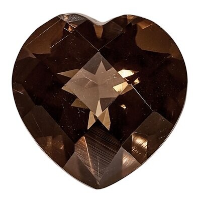 Smoky Quartz 8mm Heart Checkerboard AA Quality Gemstone SQ-0800-HTX-AA, MPN: SQ-0800-HTX-AA,