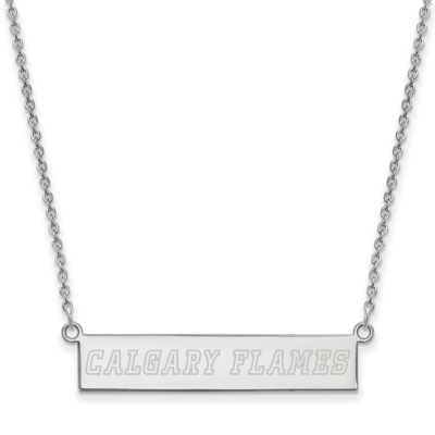 Calgary Flames Small Bar Necklace Sterling Silver Rhodium-plated SS025FLA-18, MPN: SS025FLA-18, 191…