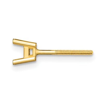Princess Heavy Threaded Back .05ct. Post Earring Mounting 14k Yellow Gold YG366, MPN: YG366,