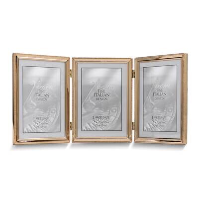 Gold-tone Beaded 5x7 Triple Photo Frame GM25453, MPN: GM25453, 751148079013
