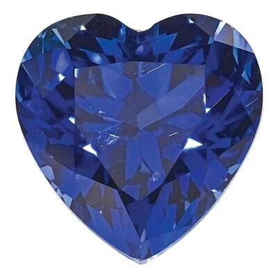 Sapphire Blue 4mm Heart Faceted Created CS-0400-HTF-BL, MPN: CS-HTF-BL, 883957997612