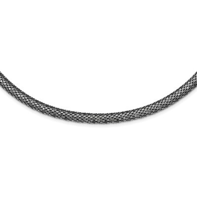 Black Rhodium Mesh Necklace Sterling Silver QG3850-18