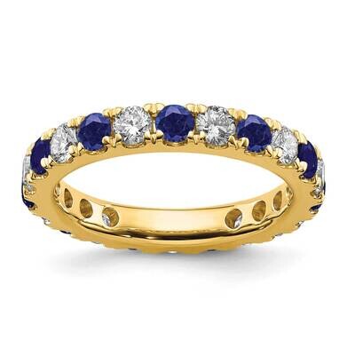 Si1/Si2 G H I &amp; Created Blue Sapphire Eternity Band 14k Gold Lab Grown Diamond ET0050-CSA-100-8YLG,…