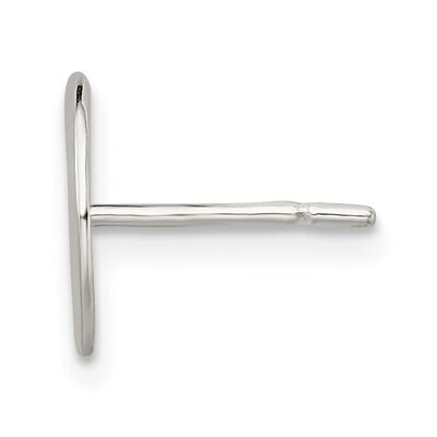 10.0mm Flattened Disc Earring Sterling Silver Polished SS3047, MPN: SS3047,