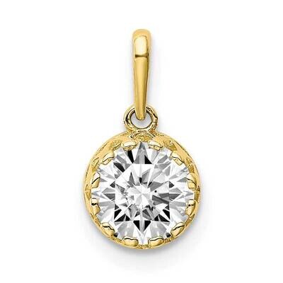 Polished CZ Diamond Pendant 10k Gold 10YC411, MPN: 10YC411, 883957733586