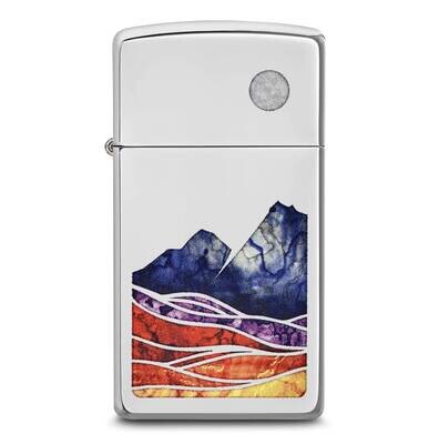 Zippo Slim HP Chrome Fusion Mountain Landscape Lighter GM25735, MPN: GM25735,