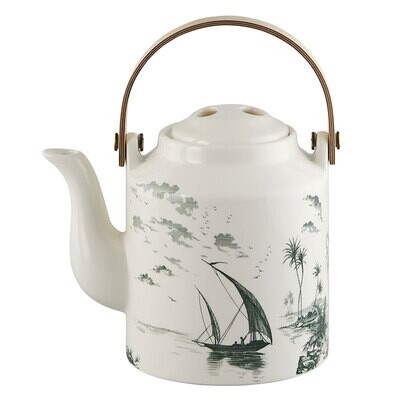 Gien Les Depareillees Green Japanese Teapot 1841CTJA00, MPN: 1841CTJA00, 3660838021805