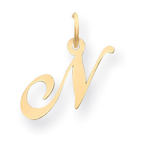 Initial N Charm 14K Gold Small Fancy Script YC650N, MPN: YC650N, 886774136608