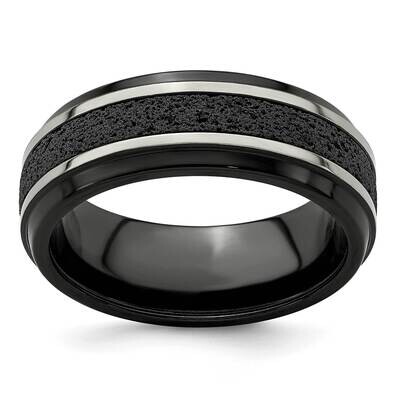 Edward Mirell Black Ti Stepped with Black Crete Insert 8mm Band EMR329-11, MPN: EMR329, 191101331060