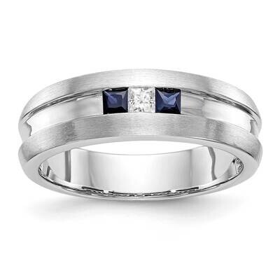 Diamond with Sapphire Men&#39;s Band 14k White Gold RM3499B-SA-010-WAA, MPN: RM3499B-SA-010-WAA, 196904…