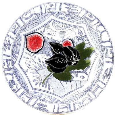 Gien Oiseau Blue Fruits Canape Plate Fig 1292APA250, MPN: 1292APA250, 840769099293