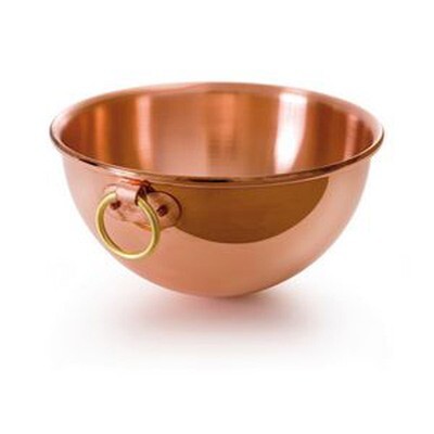 Mauviel M&#39;Passion Copper Beating Bowl For Egg W Ring 26cm 10.2 Inch 4.9 Qt.
