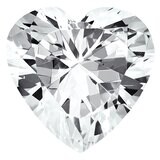 Cubic Zirconia White 9mm Heart Faceted A Quality Gemstone CZ-0900-HTF-WH-A, MPN: CZ-0900-HTF-WH-A,