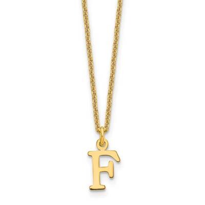 Letter F Initial Pendant with Chain 14k Gold Cutout XNA727Y/F, MPN: XNA727Y/F, 191101672590