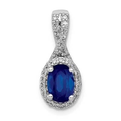 Sapphire Oval Twisted Halo Pendant 14k White Gold Diamond PM5250-SA-013-WA, MPN: PM5250-SA-013-WA, …