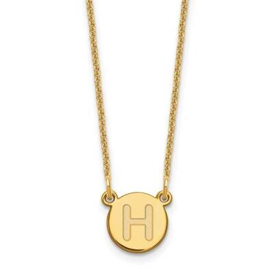 Tiny Circle Block Initial Letter H Necklace 14k Gold XNA722Y/H, MPN: XNA722Y/H, 196904085981