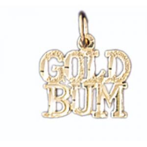 Dazzlers Jewelry Gold Bum Pendant Necklace Charm Bracelet in Yellow, White or Rose Gold 10570, MPN:…