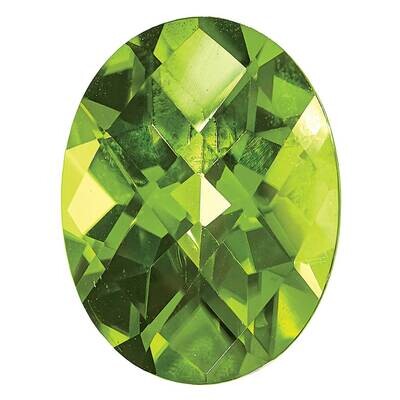 Peridot 6x4mm Oval Checkerboard AA Quality PE-0604-OVX-AA, MPN: PE-OVX-AA,