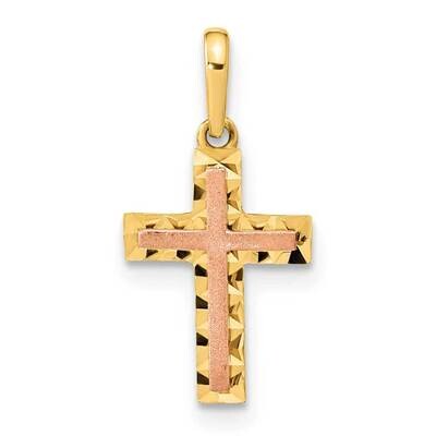 Diamond Cut Cross Pendant 14k Two-Tone Gold XR1912, MPN: XR1912,