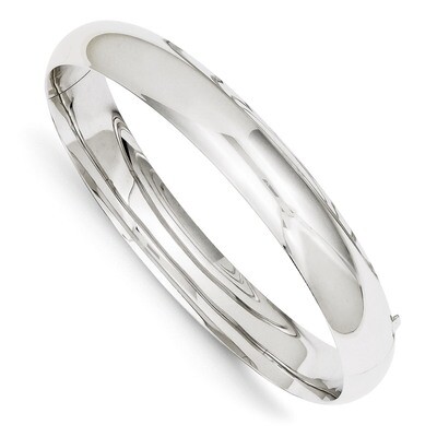 High Polished 10.00mm Hinged Bangle 14k White Gold DB501, MPN: DB501, 886774094748
