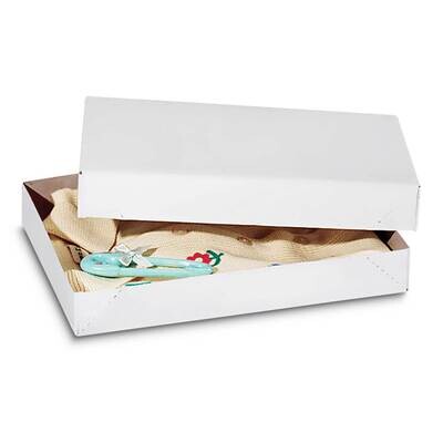 White Pack of 10 Rectangle 11x8x1.5in Paper Gift Boxes JT5087-WT, MPN: JT5087-WT,